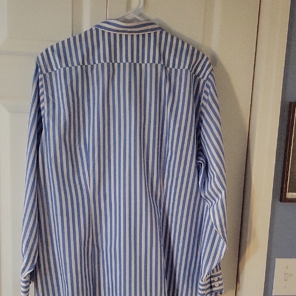 Lands' End Womenn's Blue Striped Shirt - Picture 3 of 3